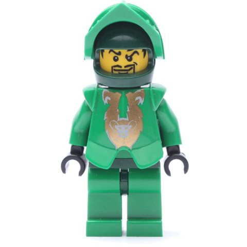 Minifigurka LEGO Rascus with Plain Green Torso, Gold Pattern Armor, and Dark Green Hips and Helmet