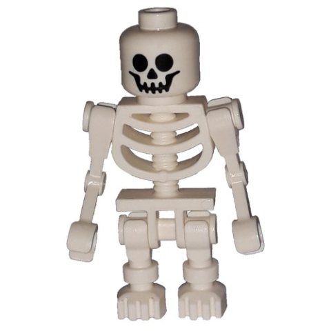 Minifigurka LEGO Skeleton, Standard Face, Bent Mechanical Arms