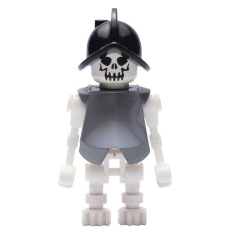 Minifigurka LEGO Skeleton, Evil Face, Armor and Helmet, Bent Arms