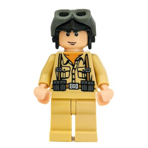 Minifigurka LEGO German Soldier with Black Helmet and Goggles