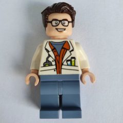 Minifigurka LEGO Scientist with Dark Brown Hair and Glasses