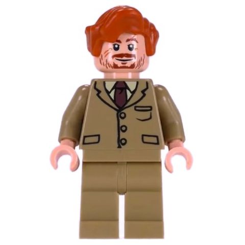 Minifigurka LEGO Remus Lupin, Dark Tan Suit, Dark Orange Hair