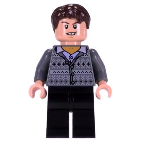 Minifigurka LEGO Neville Longbottom, Dark Bluish Gray Sweater
