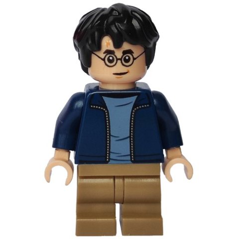 Minifigurka LEGO Harry Potter, Open Dark Blue Jacket, Medium Legs