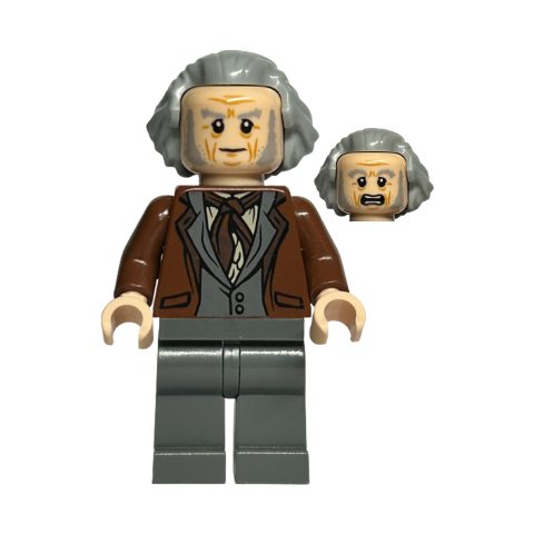 Minifigurka LEGO Garrick Ollivander, Reddish Brown Jacket, Hair Swept Back
