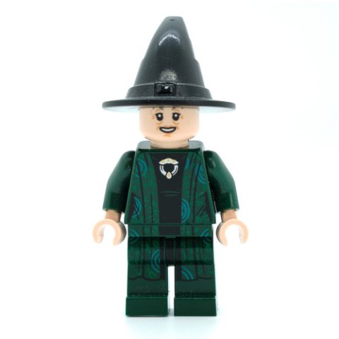 Minifigurka LEGO Professor Minerva McGonagall, Dark Green Robes, Black Hat (Dual Sided Head)