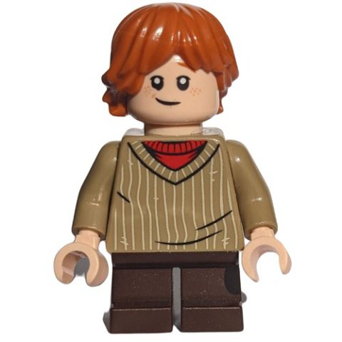 Minifigurka LEGO Ron Weasley, Dark Tan Sweater with Stripes, Short Legs