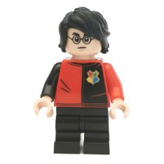 Minifigurka LEGO Harry Potter, Tournament Uniform Red and Black with Hogwarts Crest, Medium Legs
