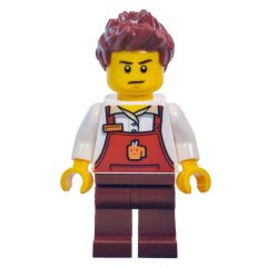 Minifigurka LEGO Rocky, Reddish Brown Apron with Cup on Front