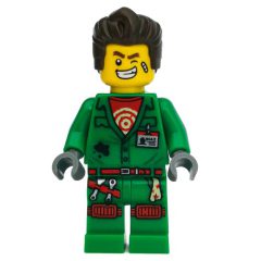 Minifigurka LEGO Douglas Elton / El Fuego, Green Outfit with Hair