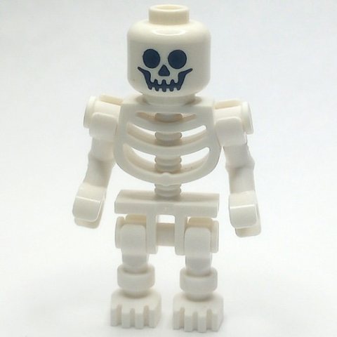 Minifigurka LEGO Skeleton, Standard Face, Bent Arms (60115 Torso)