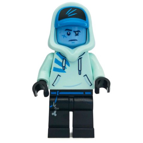 Minifigurka LEGO Jack Davids, Light Aqua Hoodie with Hood and Dark Azure Cap
