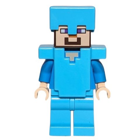 Minifigurka LEGO Steve in Medium Azure Helmet and Armor