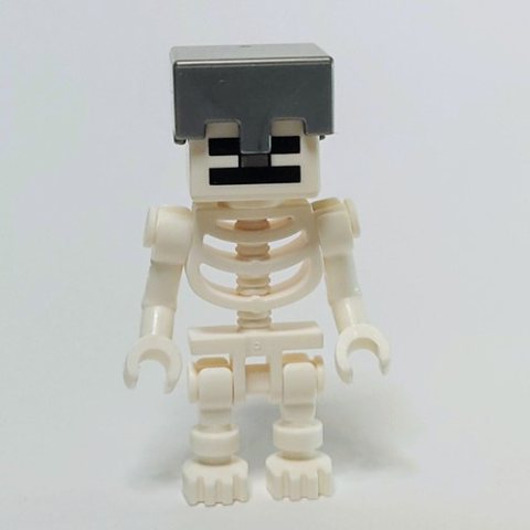 Minifigurka LEGO Skeleton, Square Skull, Flat Silver Helmet