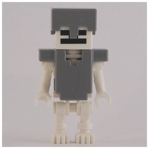 Minifigurka LEGO Skeleton, Square Skull, Flat Silver Helmet and Armor