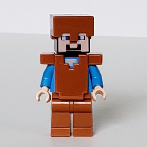 Minifigurka LEGO Steve in Dark Orange Helmet and Armor