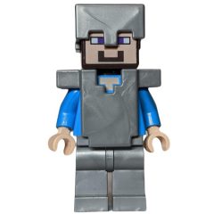 Minifigurka LEGO Steve in Flat Silver Helmet, Armor and Legs