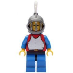 Minifigurka LEGO Knight (Breastplate on Red) - Blue Legs, White Plume