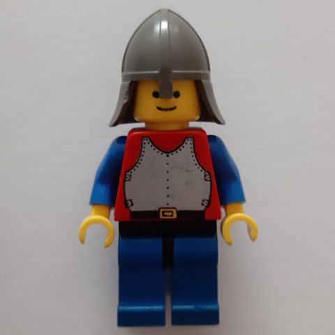 Minifigurka LEGO Knight (Breastplate on Red) - Blue Legs, Dark Gray Neck-Protector