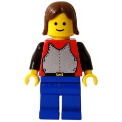 Minifigurka LEGO Knight (Breastplate on Red) - Blue Legs, Brown Hair