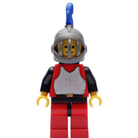 Minifigurka LEGO Knight (Breastplate on Red) - Red Legs, Blue Plume
