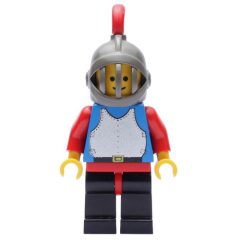 Minifigurka LEGO Knight (Breastplate on Blue) - Black Legs, Red Plume