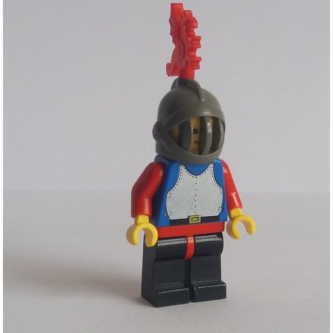 Minifigurka LEGO Knight (Breastplate on Blue) - Black Legs, Red Dragon Plume