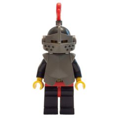Minifigurka LEGO Knight (Breastplate on Black) - Black Legs, Armor, Red Plume, Solid Stud Head