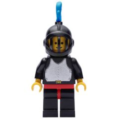 Minifigurka LEGO Knight (Breastplate on Black) - Black Legs, Black Helmet, Blue Plume