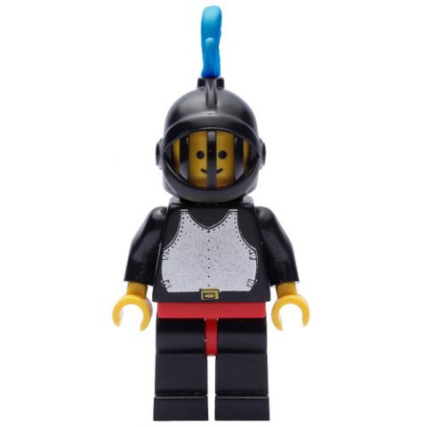Minifigurka LEGO Knight (Breastplate on Black) - Black Legs, Black Helmet, Blue Plume