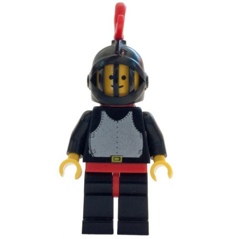 Minifigurka LEGO Knight (Breastplate on Black) - Black Legs, Black Helmet, Red Plume