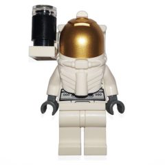 Minifigurka LEGO Astronaut, White, Diver Helmet, Gold Visor, Side Light