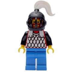 Minifigurka LEGO Knight (Scale Mail on Red) - Black Arms, Blue Legs, White Plume