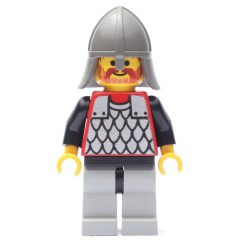Minifigurka LEGO Knight (Scale Mail on Red) - Black Arms, Light Gray Legs, Dark Gray Neck-Protector