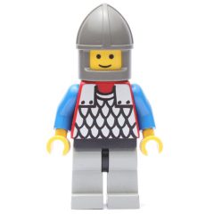 Minifigurka LEGO Knight (Scale Mail on Red) - Blue Arms, Light Gray Legs, Dark Gray Chin-Guard