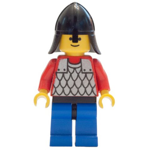 Minifigurka LEGO Knight (Scale Mail on Red) - Red Arms, Blue Legs, Black Neck-Protector