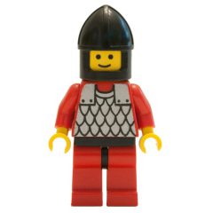 Minifigurka LEGO Knight (Scale Mail on Red) - Red Arms, Red Legs, Black Chin-Guard