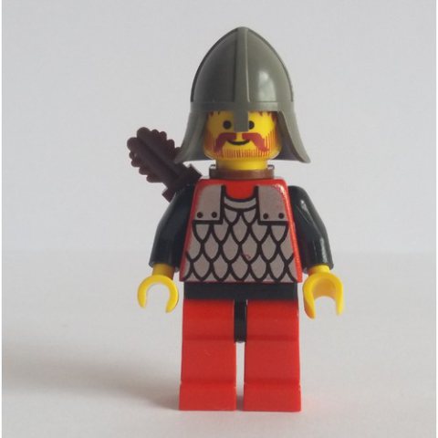 Minifigurka LEGO Archer (Scale Mail on Red) - Black Arms, Red Legs