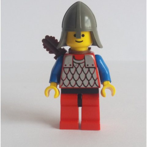 Minifigurka LEGO Archer (Scale Mail on Red) - Blue Arms, Red Legs