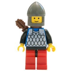 Minifigurka LEGO Archer (Scale Mail on Blue) - Black Arms, Red Legs
