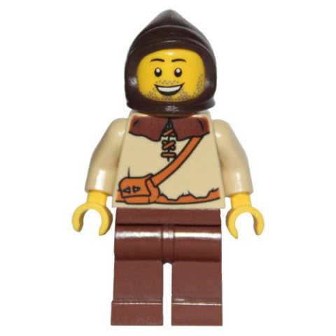 Minifigurka LEGO Peasant (Kingdoms) - Dark Brown Hood