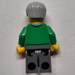 Minifigurka LEGO Man, Green V-Neck Sweater, Dark Bluish Gray Legs, Beard