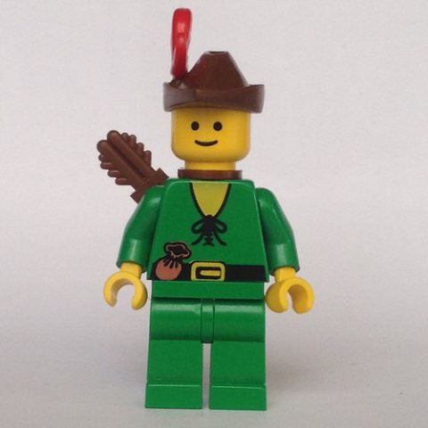 Minifigurka LEGO Forestman Archer (Forestmen) - Yellow, Red Plume