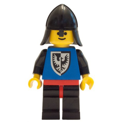 Minifigurka LEGO Knight (Black Falcon) - Black Legs, Red Hips, Rounded Shield, Neck-Protector