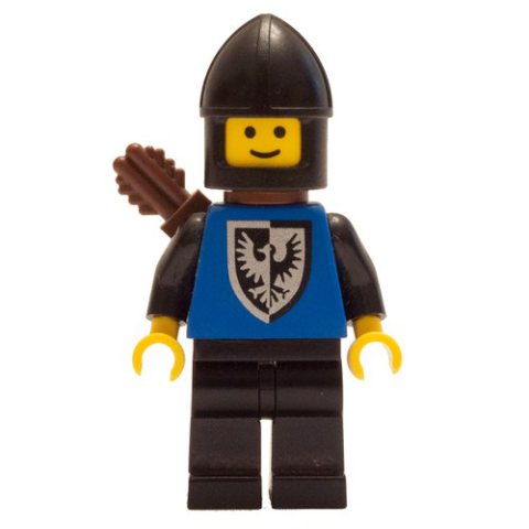 Minifigurka LEGO Archer (Black Falcon) - Black Legs, Black Hips, Rounded Shield, Chin-Guard