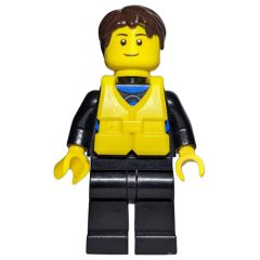 Minifigurka LEGO Man, Black Wetsuit, Yellow Life Vest