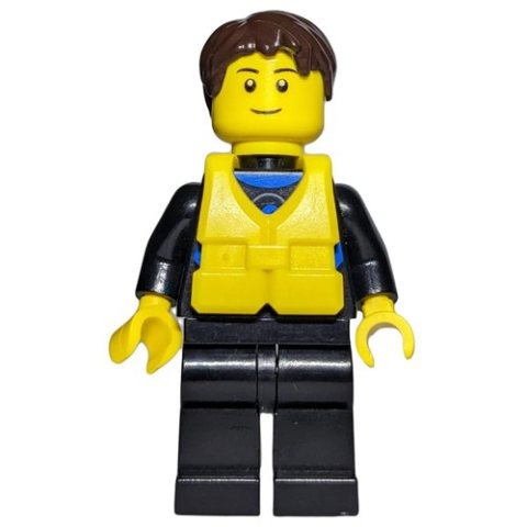 Minifigurka LEGO Man, Black Wetsuit, Yellow Life Vest