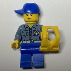 Minifigurka LEGO Coast Guard, Woman, Sand Blue Shirt with Badge, Blue Cap, Yellow Life Vest