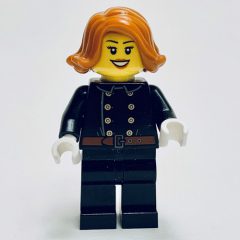Minifigurka LEGO Firewoman, Jacket with 8 Buttons and Belt, Dark Orange Hair