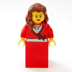 Minifigurka LEGO Woman, Cardigan Tied with Bow and Necklace, Red Skirt (3626bpr0043 Head)